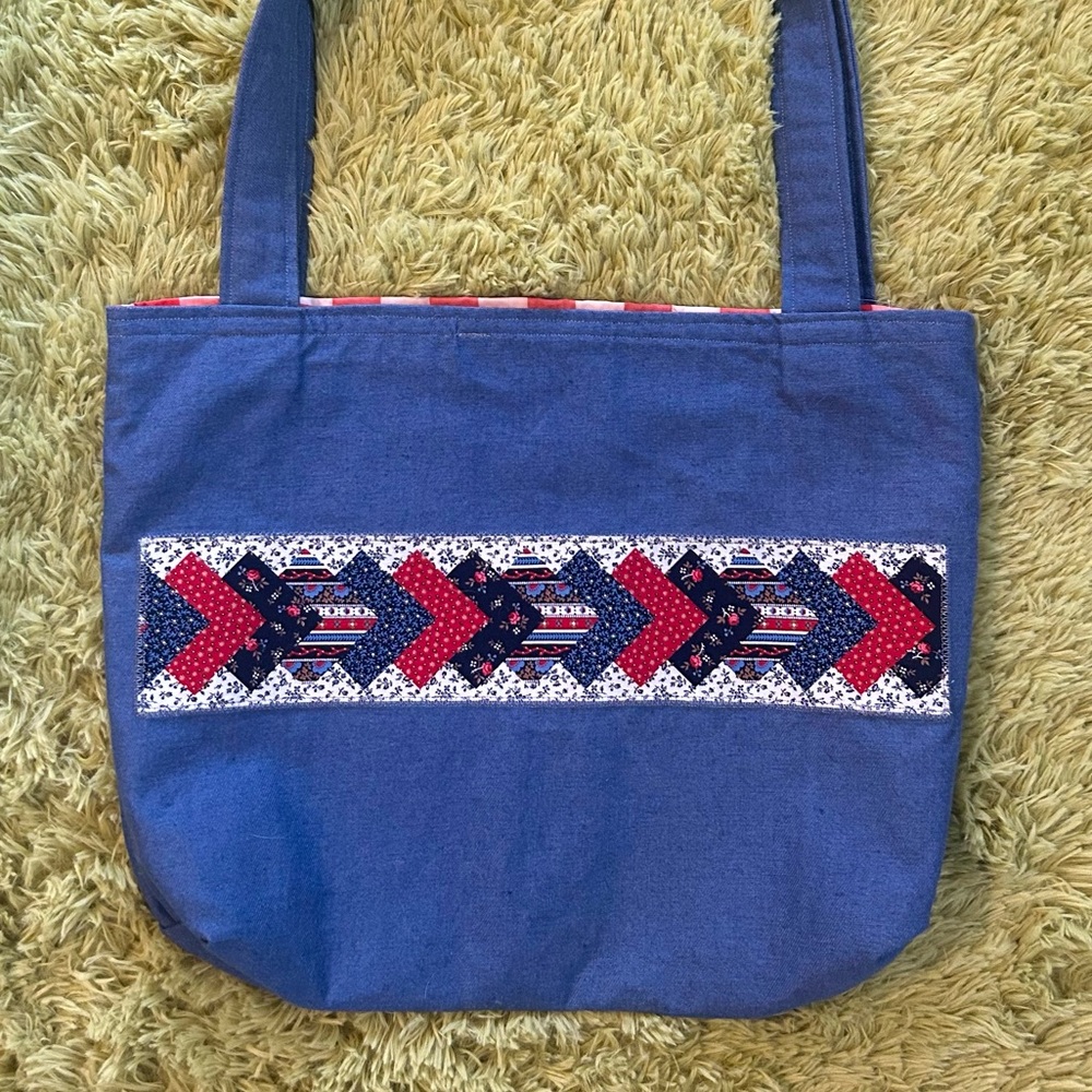 Upcycled Farmhouse Patchwork Tote Bag - image 2